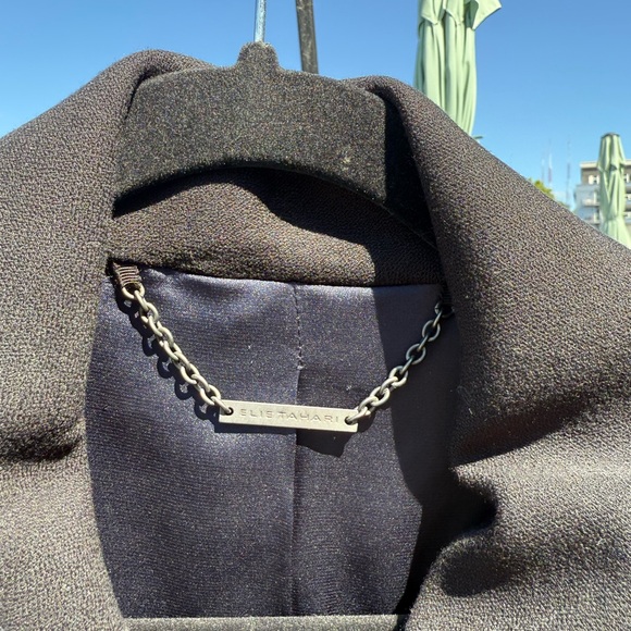 Elie Tahari Charcoal Trench Coat - Picture 5 of 6